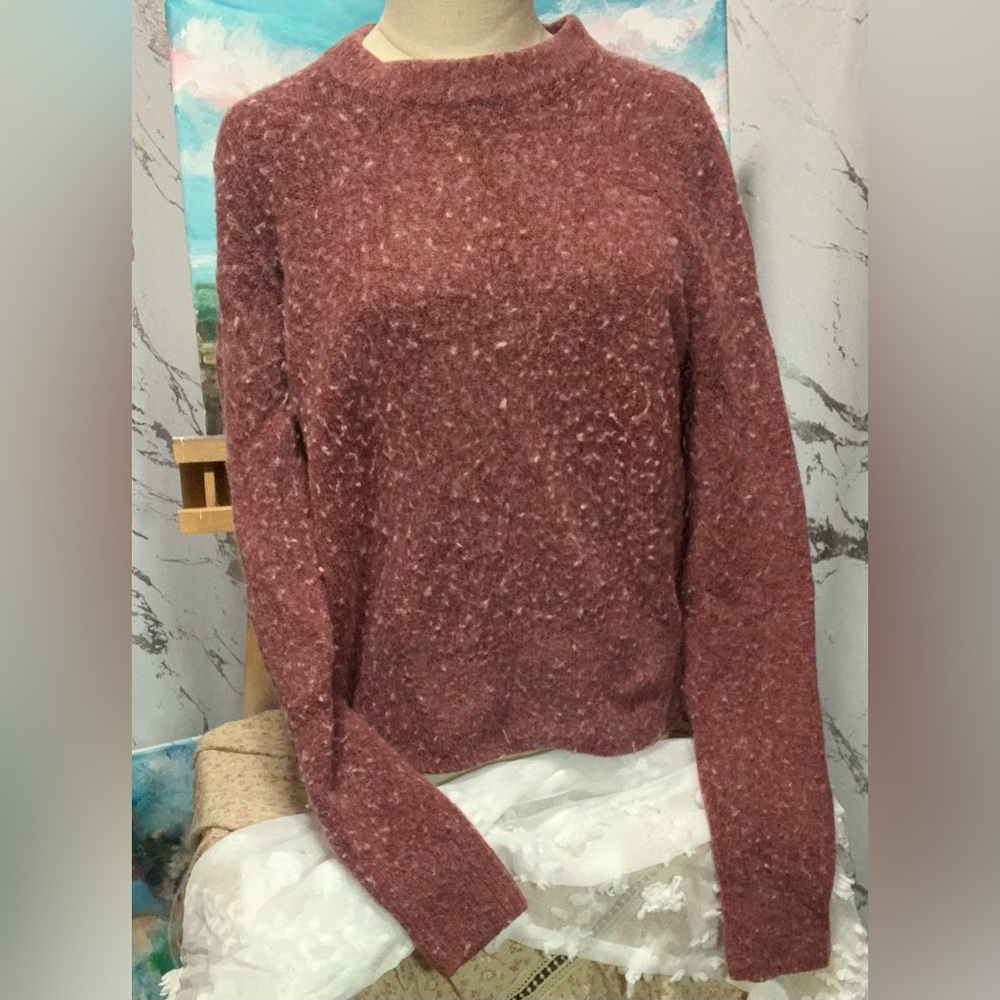 Cynthia Rowley Marled Rust Crewneck Sweater
